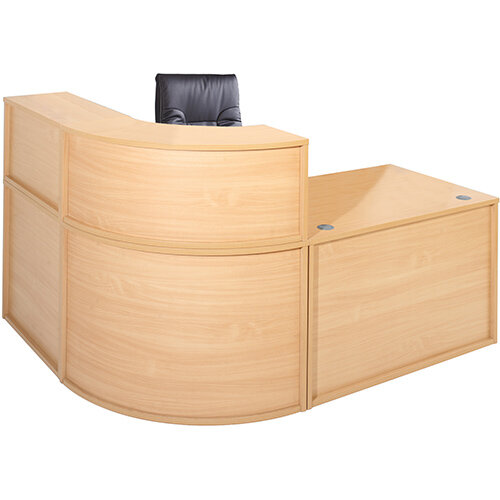 Denver Modular Reception Desk Straight Top Hutch Unit 800x350mm Beech