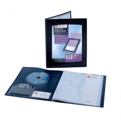 Rexel 210480 A4 24 Pocket ClearView Display Book,Black Black 1 - View #7