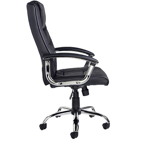 Somerset high back managers chair black leather faced Hunt Office UK