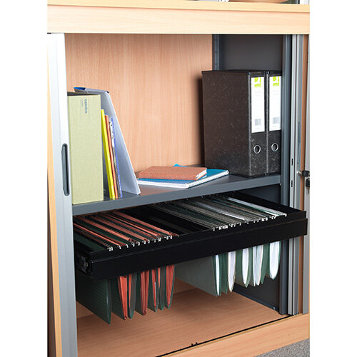 Systems Horizontal Tambour Door Cupboard 1600mm High Beech