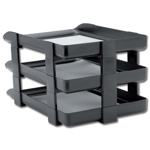 Rexel Agenda Classic Letter Tray Risers Charcoal Pack 5 Hunt Office UK