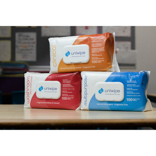 Uniwipe Washroom Wipes Antibacterial Fragranced Sanitising Wipes Kills