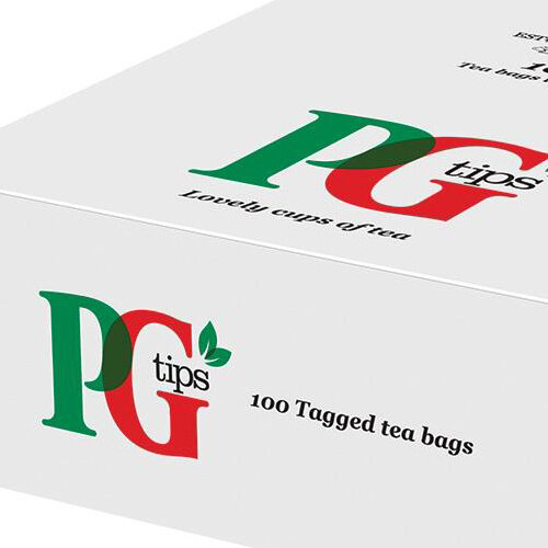 PG Tips One Cup Teabags Tagged Bags Pack of 100 1004539 Hunt Office UK