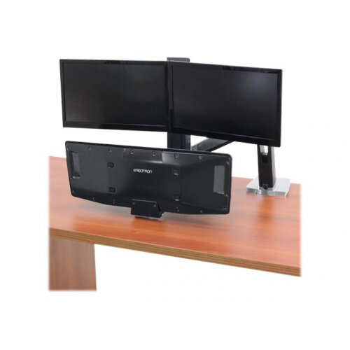 Ergotron WorkFitA with Suspended Keyboard, Dual Stand (tray