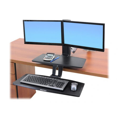 Ergotron WorkFitA with Suspended Keyboard, Dual Stand (tray