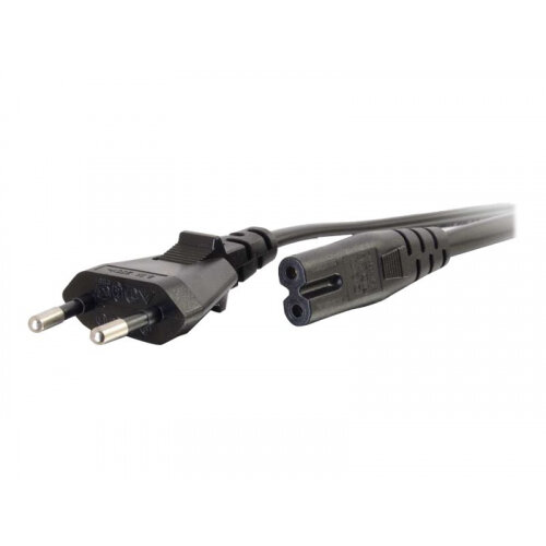 Câble D'Alimentation 2m CEE7/7 - Connecteur C5 Pour Ordinateur Portable (18 AWG, 250V)