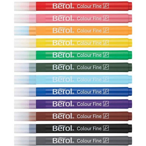 Berol Color Fine Fibre Tip Colouring Pen 0.6mm Line Assorted Colours