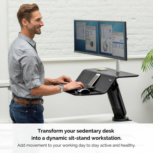 Fellowes Lotus RT Sit Stand Workstation Dual Black 8081601 - HuntOffice ...