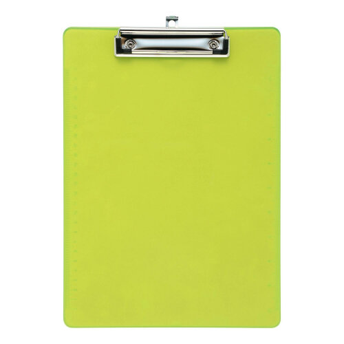 A4 Lime Green Clipboard Plastic Rounded Corners 5 Star Hunt Office UK