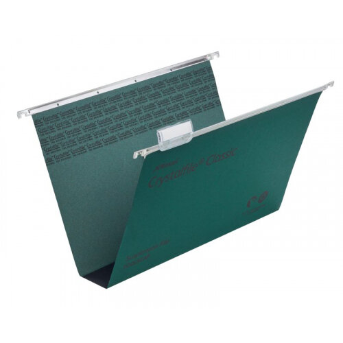 Twinlock Crystalfile Suspension File Green 50mm Foolscap Pack 50 Hunt Office UK
