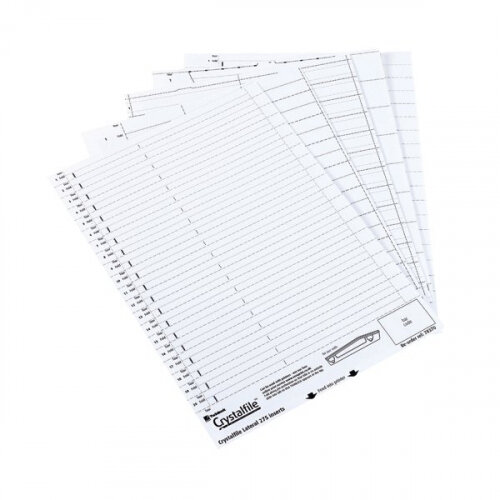 Twinlock Crystalfile Card Inserts for Crystal Link Tabs White 3000039 Pack 50 Hunt Office UK