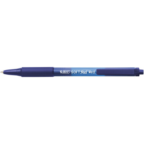 BIC Soft Feel Kugelschreiber – 12er Pack, Mittlere Spitze, Schwarz