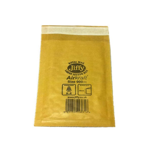 Jiffy Green Padded Bags Size 1 with Kraft Outer and Recycled Paper