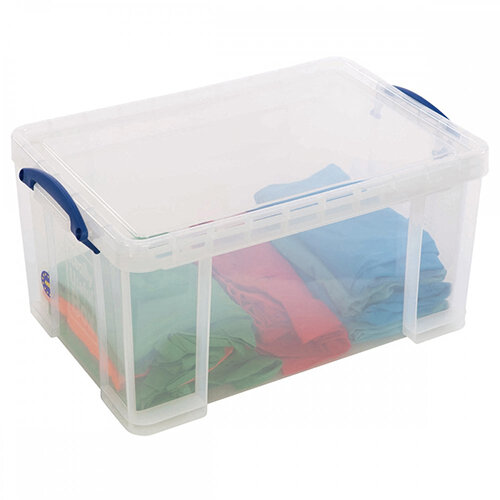 Really Useful Box 48C Scatola Portaoggetti In Plastica Trasparente, 48 Litri, Impilabile, 402x315x610 Mm, Per Organizzazione Casa E Ufficio