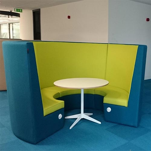 Modular Meeting Pod STELLA 3 Sections Blue & Green Hunt Office UK
