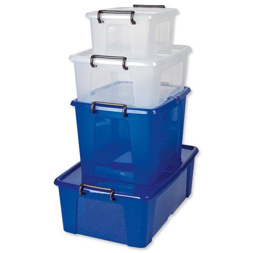 Strata Smart Storage Box With Clip On Lid 6 Litres Clear Hunt Office UK