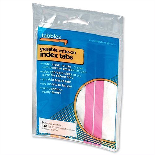 Concord Self Adhesive Index Fluorescent Tabs Assorted 38mm Pack 24 Concord Self Adhesive Index Fluorescent Tabs Assorted 38mm Pack 24