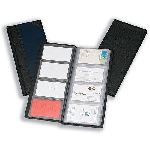 Black Business Card Holder PVC 64 Pockets for 128 Cards Goldline Classic Black Business Card Holder PVC 64 Pockets for 128 Cards Goldline Classic