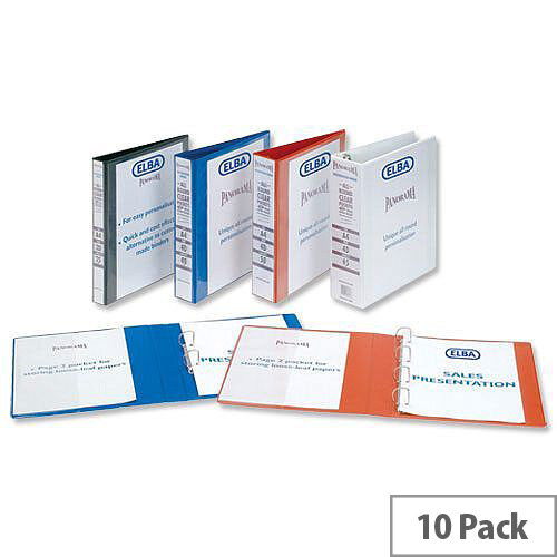 Elba Panorama Presentation Binder A4 White 65mm 4 D-Ring 128607 Pack 10 Elba Panorama Presentation Binder A4 White 65mm 4 D-Ring 128607 Pack 10