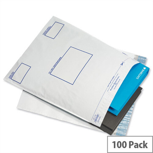 GoSecure White C3 Extra Strong Polythene Protective Envelopes Pack of 100