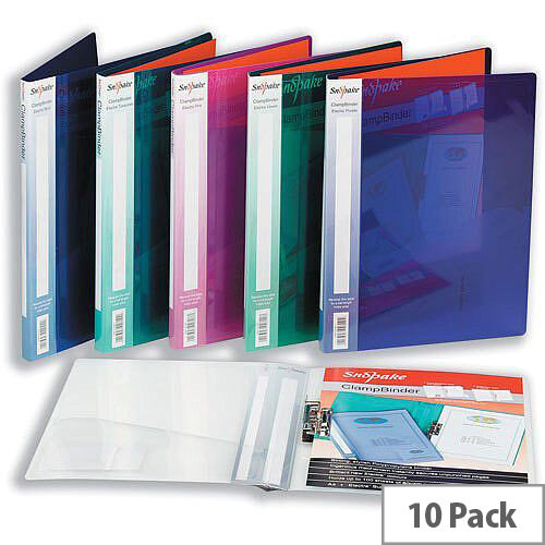 Snopake Electra Clamp Binder A4 Polypropylene for 100 Sheets 80gsm Clear 12772 Pack 10