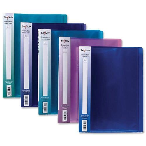 Snopake Electra 24 Pocket Display Books A4 Assorted Pack 10 Snopake Electra 24 Pocket Display Books A4 Assorted Pack 10