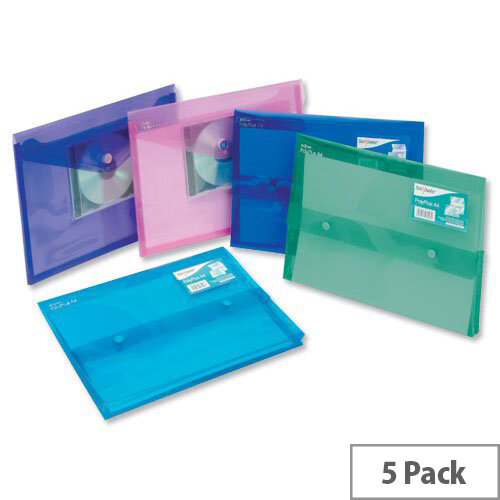 Snopake Polyplus Electra Wallet File Heavy-duty Polypropylene Assorted A4