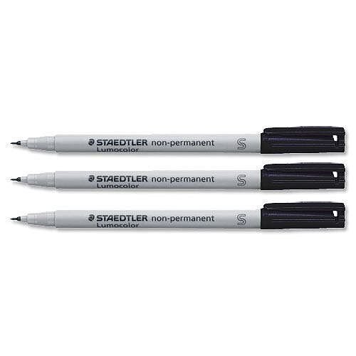 Staedtler Lumocolor 311 Pen Non-permanent Superfine 0.4mm Line Black 311-9 Pack 10