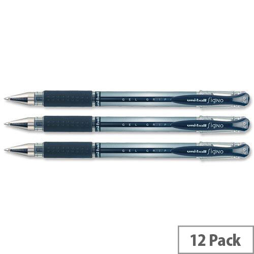 Uni-ball UM151S SigNo Gel Rollerball Comfort Grip Black UM151BLK Pack 12 Uni-ball UM151S SigNo Gel Rollerball Comfort Grip Black UM151BLK Pack 12