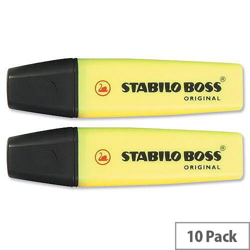 Stabilo Boss Highlighters Yellow Pens Pack 10
