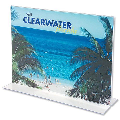 Table Sign Holder A4 Landscape Clear Deflecto