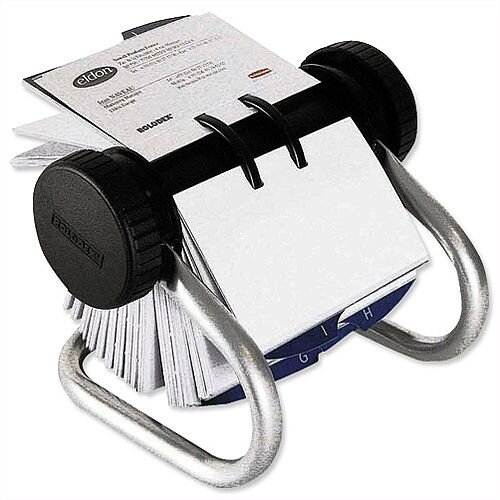 Rolodex Chrome Classic 200 Rotary Business Card Index File 67237