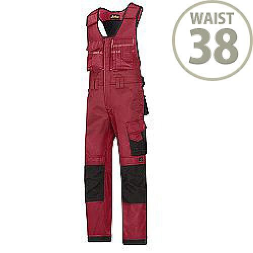 Snickers 0312 Craftsmen One-piece Trousers DuraTwill Size 254 38"/6'6" Red/Black Snickers 0312 Craftsmen One-piece Trousers DuraTwill Size 254 38"/6'6" Red/Black