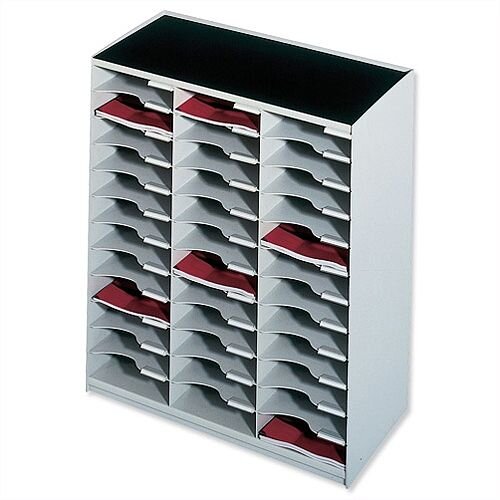 Mailsorter Plastic Mailroom Sorter Stackable 36x A4 Compartments Grey Paperflow Modulodoc