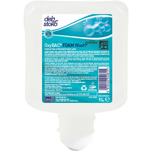 DEB Stoko Oxybac Foam Handwash Refill 1 Litre N03852 Pack of 6 (Free Dispenser) DEB Stoko Oxybac Foam Handwash Refill 1 Litre N03852 Pack of 6 (Free Dispenser)