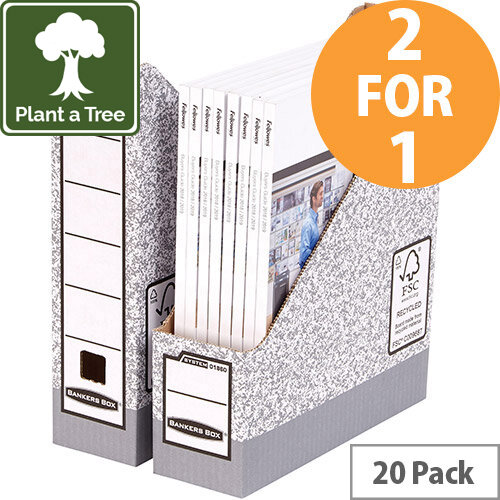 Bankers Box by Fellowes Magazine File Gry/White Ref 0186004 Pack of 10 (2 for 1) Jan-Mar 20 Bankers Box by Fellowes Magazine File Gry/White Ref 0186004 Pack of 10 (2 for 1) Jan-Mar 20