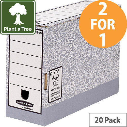 Bankers Box by Fellowes System Transfer Box Files Gry/White Ref 1180501 Pack of 10 (2 for 1) Jan-Mar 20 Bankers Box by Fellowes System Transfer Box Files Gry/White Ref 1180501 Pack of 10 (2 for 1) Jan-Mar 20