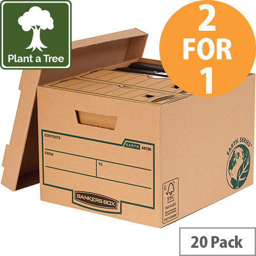 Bankers Box Earth Series by Fellowes Std Storage Boxes Brown Ref 4470601 Pack of 10 (2 for 1) Jan-Mar 20 Bankers Box Earth Series by Fellowes Std Storage Boxes Brown Ref 4470601 Pack of 10 (2 for 1) Jan-Mar 20