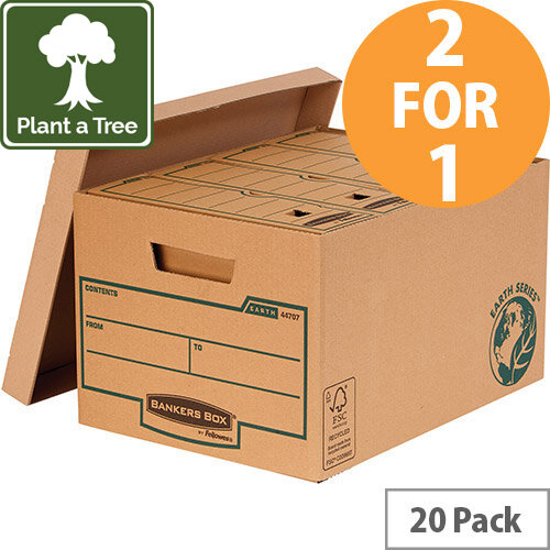 Bankers Box Earth Series by Fellowes Large Storage Boxes Brown Ref 4470709 Pack of 10 (2 for 1) Jan-Mar 20 Bankers Box Earth Series by Fellowes Large Storage Boxes Brown Ref 4470709 Pack of 10 (2 for 1) Jan-Mar 20