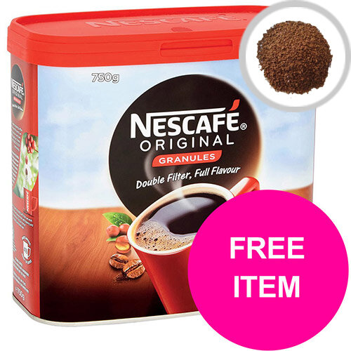 Nescafe Original Coffee Granules Tin 750g Ref 12315566 (Buy 2 Get Kit Kat Senses Chocs 200g) Jan-Mar 2020 Nescafe Original Coffee Granules Tin 750g Ref 12315566 (Buy 2 Get Kit Kat Senses Chocs 200g) Jan-Mar 2020
