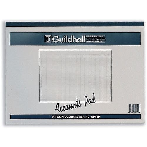 Guildhall Account Pad 14 Cash Column Ruled 41 Feint 60 Leaf 298x406mm GP14 Guildhall Account Pad 14 Cash Column Ruled 41 Feint 60 Leaf 298x406mm GP14