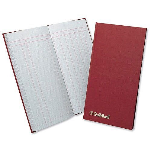 Guildhall Petty Cash Book Ruled 1 Debit 7 Credit 80 Pages 298x152mm Red T272