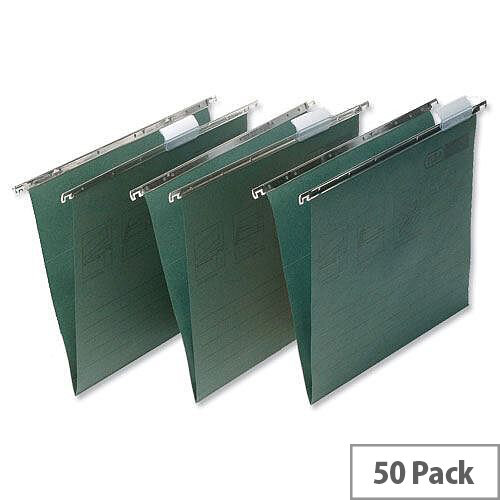 Elba Vertic Foolscap Suspension File Green with Tabs and Inserts E8592214 Pack 50