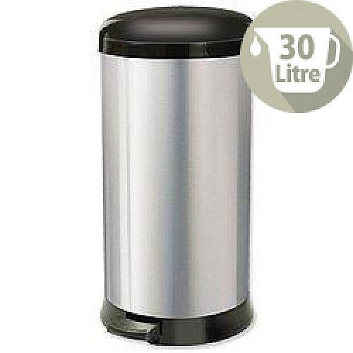Addis Pedal Bin Cushion Close 30 Litre Stainless Steel Ref 507650 Addis Pedal Bin Cushion Close 30 Litre Stainless Steel Ref 507650
