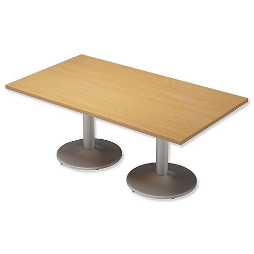 Trexus Boardroom Table Rectangular Pillar Leg W1800xD1000xH725mm Beech