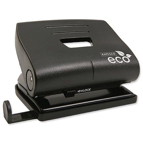Rapesco Eco Punch 2-Hole Recycled ABS Casing Capacity 22x 80gsm Black Ref 1086 Rapesco Eco Punch 2-Hole Recycled ABS Casing Capacity 22x 80gsm Black Ref 1086