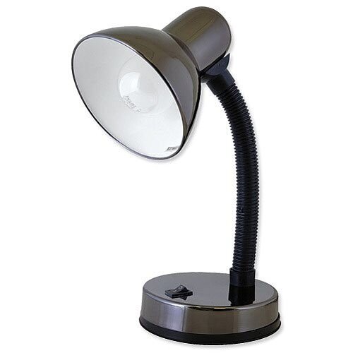 Searchlight Electric Flexible Neck Desk Lamp 40W Black Chrome Ref L1105BH