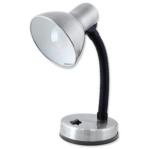 Searchlight Electric Flexible Neck Desk Lamp 40W Brushed Chrome L1105BC