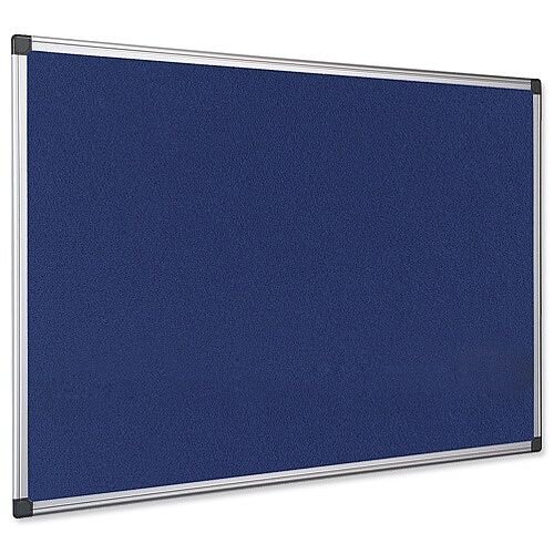 Bi-Office Notice Board Fire Retardant Fabric Alumimium Frame 900 x 600mm Blue Ref SA0301170