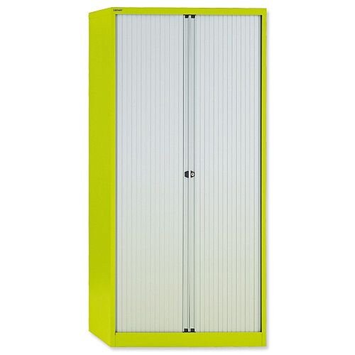 Bisley GLO Tambour Cupboard Steel Side-opening H1968mm Green Ref AST78W Lime